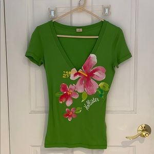 Hollister Floral V Neck Tee